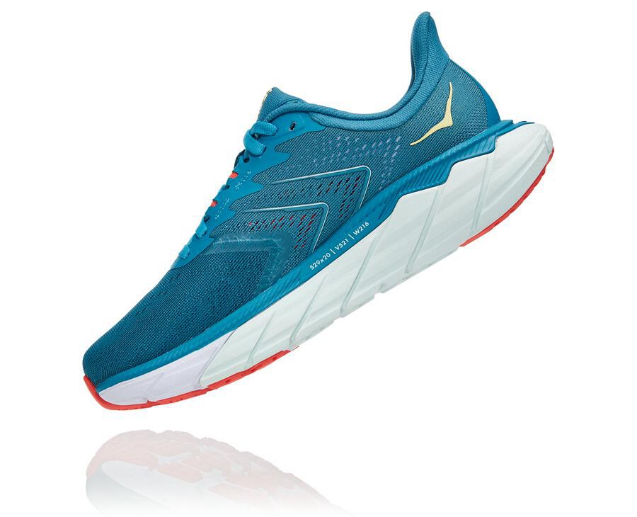 Hoka One One Womens Running Shoes - Arahi 5 - Blue/White - CTXR71854